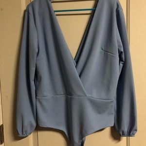 BooHoo blue bodysuit